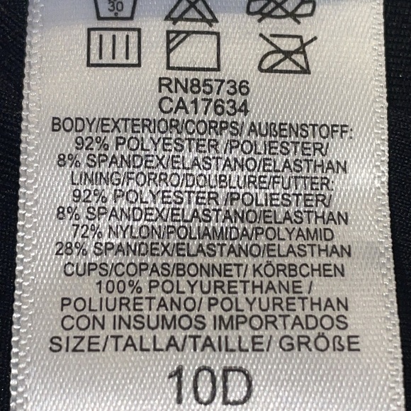 Gabar One Piece Swimsuit. Size 10D.  Striped Top W Solid Bottom. - Picture 4 of 9